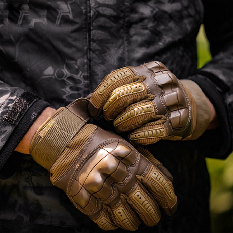 Military Full Finger Tactical Gloves - Hard Knuckle Army Special Forces Ops Fire Resistant Water Proof Gloves