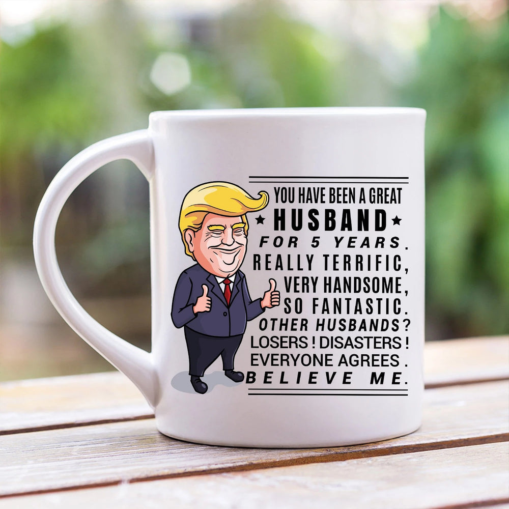 5th Anniversary Gift - 5 Year Anniversary Mug Wood Anniversary Gift for Husband - 11 oz. or 15 oz. Mug