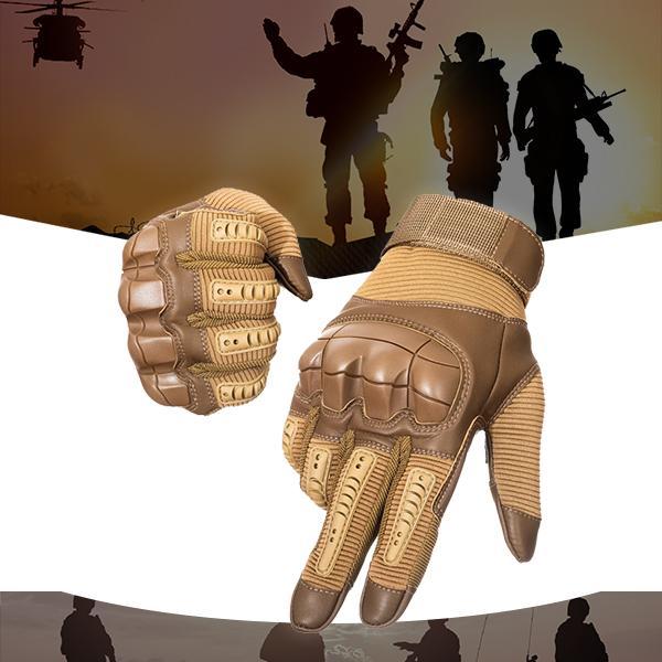 Military Full Finger Tactical Gloves - Hard Knuckle Army Special Forces Ops Fire Resistant Water Proof Gloves