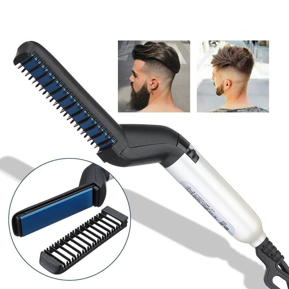 Beard Straightening Comb Heated Hot Electric Iron Pro Brush for Men