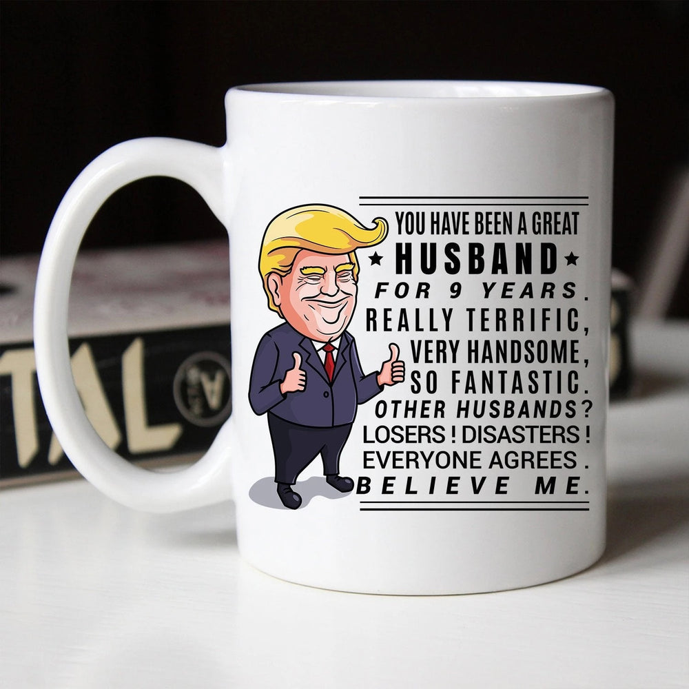 9th Anniversary Gift - 9 Year Anniversary Mug Pottery For Husband - For Men - 11 oz. or 15 oz. Mug