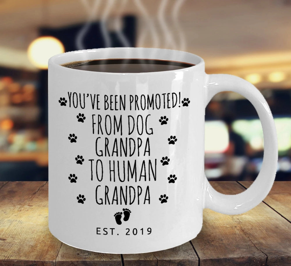 Baby Announcement New Grandpa Gift - Pregnancy Reveal Promoted To Grandpa Mug - 11 oz. or 15 oz. Mug