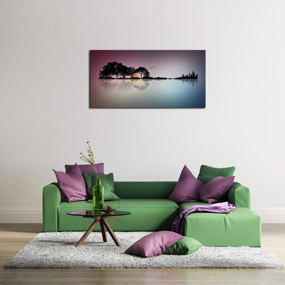Guitar Sunset City Canvas .75in Frame Canvas