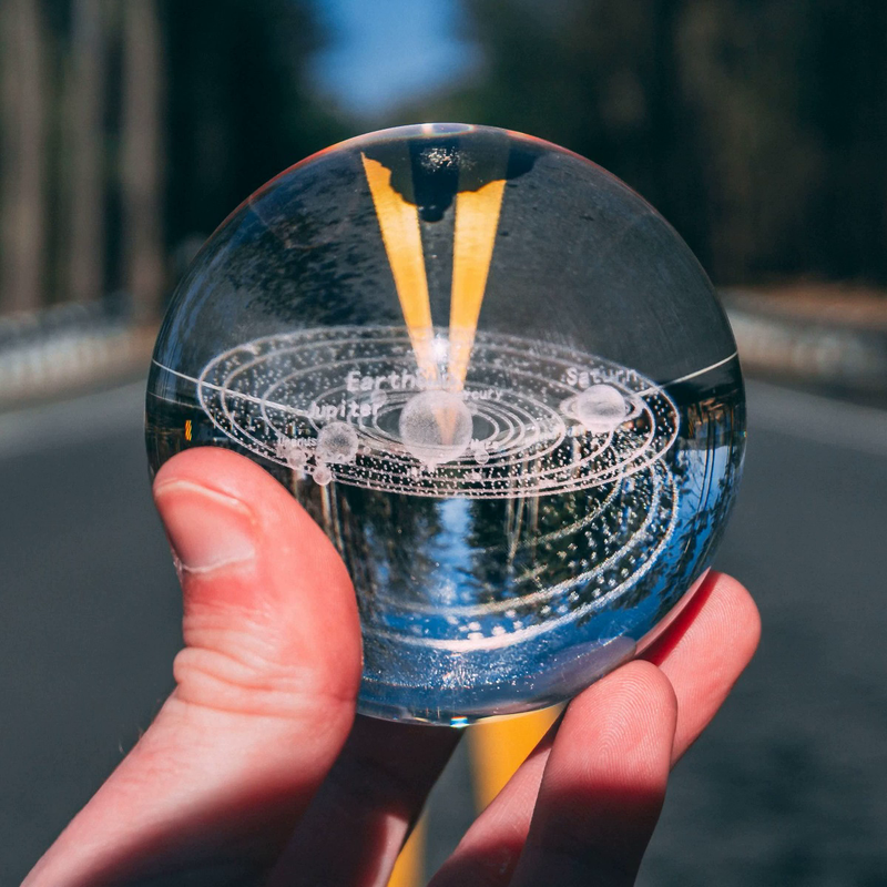 3D SOLAR SYSTEM CRYSTAL BALL