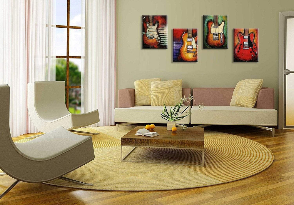 Classic Guitars Four Piece Canvas Print .75in Frame Housewares