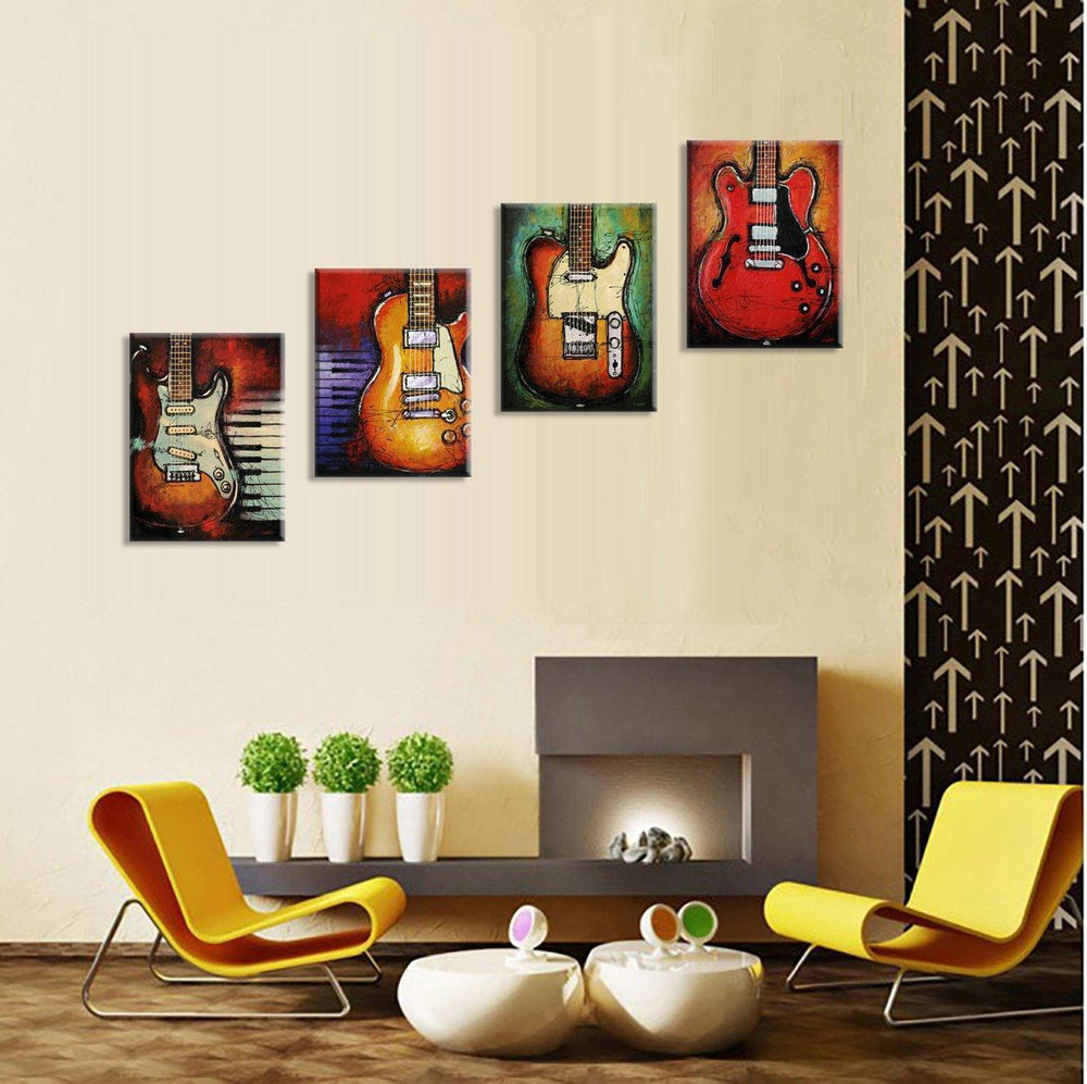 Classic Guitars Four Piece Canvas Print .75in Frame Housewares