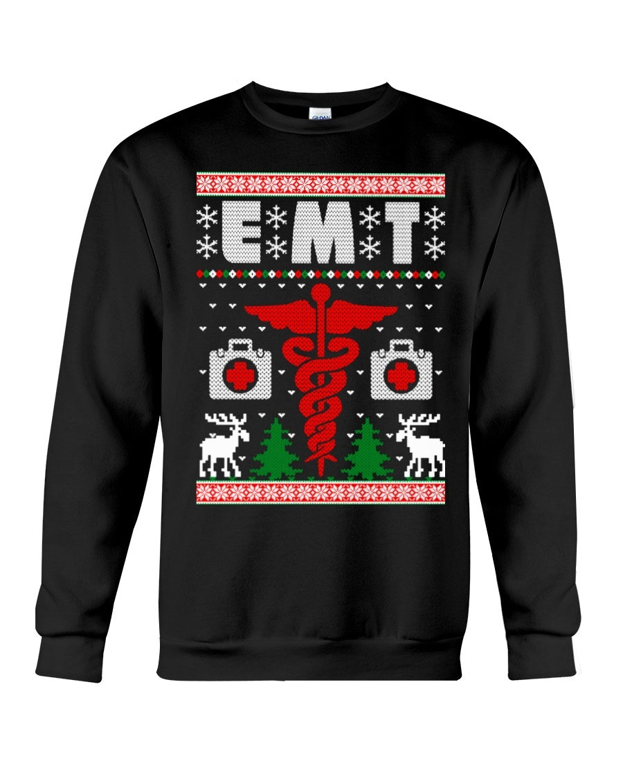 XMAS EMT Crewneck Sweatshirt - Unisex - Sizes Small to 5XL Ugly Christmas Sweater