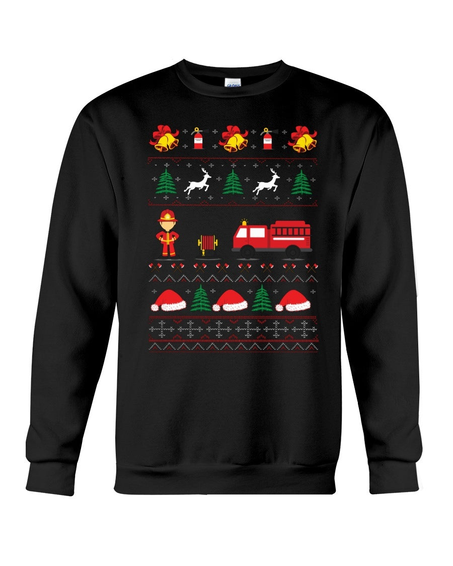 XMAS Firefighter Edition Sweatshirt - Unisex - Sizes Small to 5XL Ugly Christmas Sweater