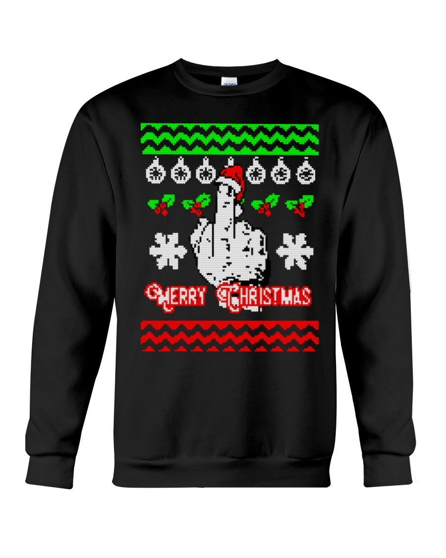 XMAS Hand Design Sweatshirt - Unisex - Sizes Small to 5XL Ugly Christmas Sweater