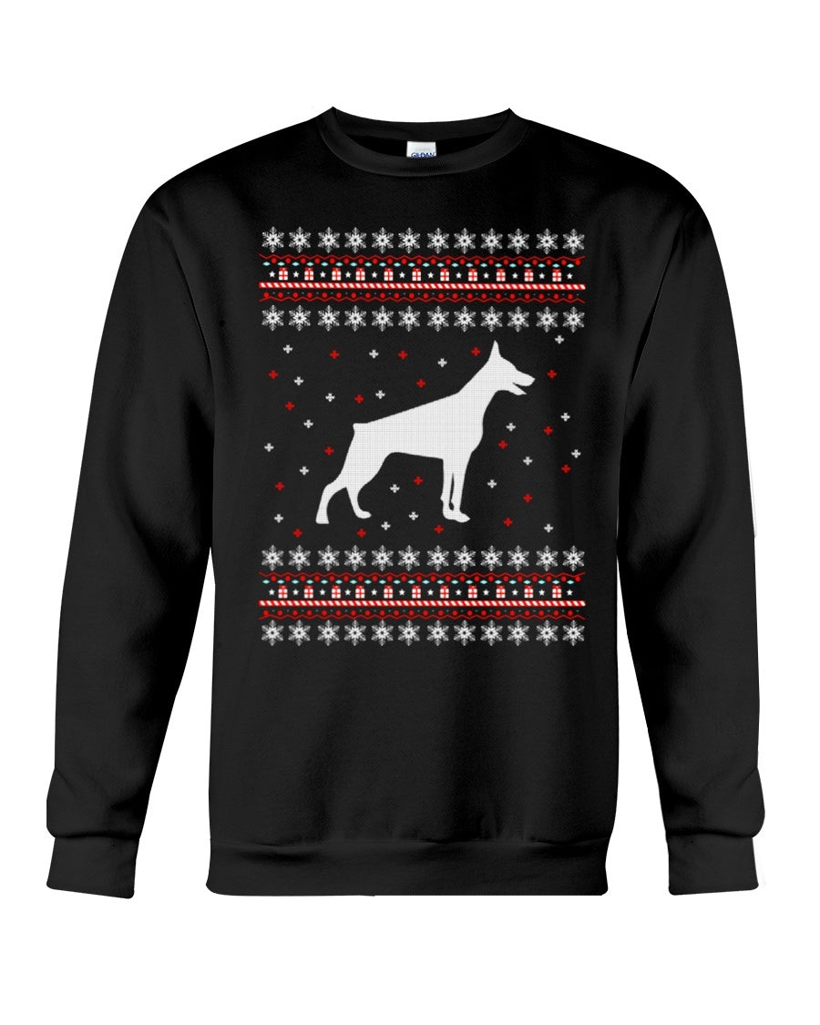 XMAS Dobermann Crewneck Sweatshirt- Unisex - Sizes Small to 5XL Ugly Christmas Sweater