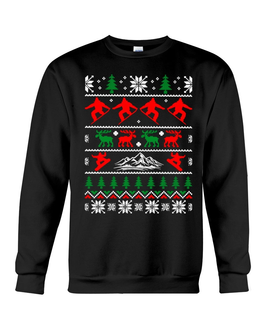 Skate Snowboard Sweatshirt- Unisex - Sizes Small to 5XL Ugly Christmas Sweater