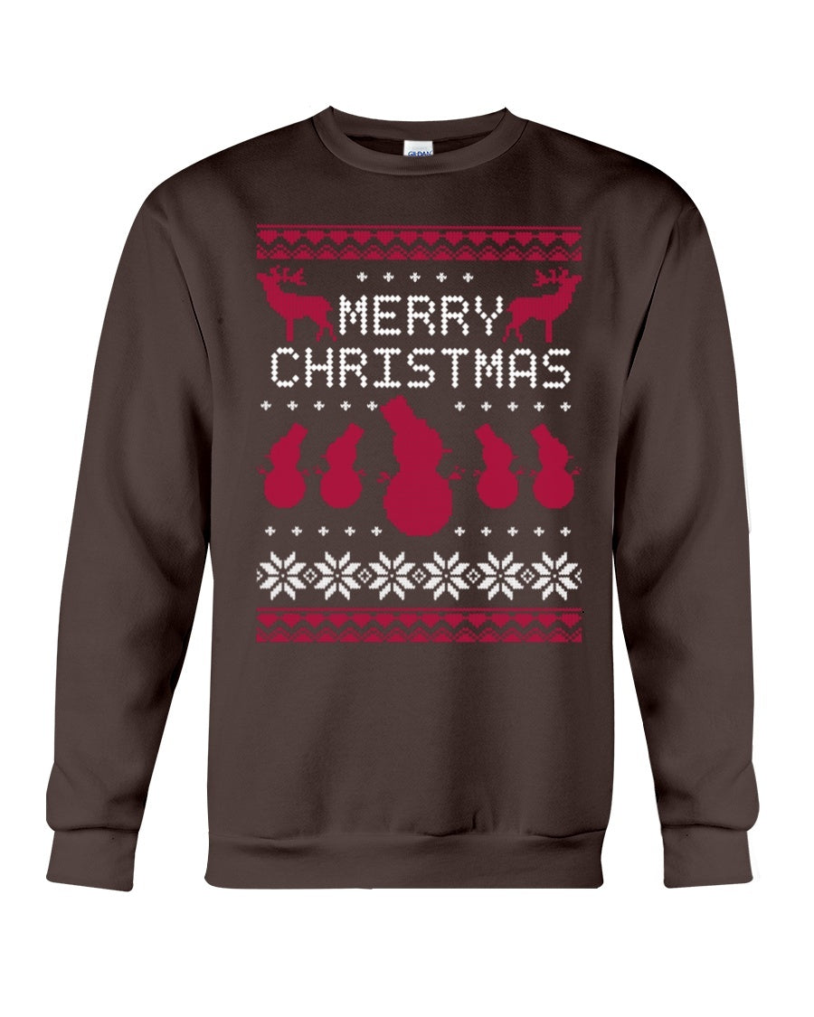 XMAS Snowman Crewneck Sweatshirt - Unisex - Sizes Small to 5XL Ugly Christmas Sweater