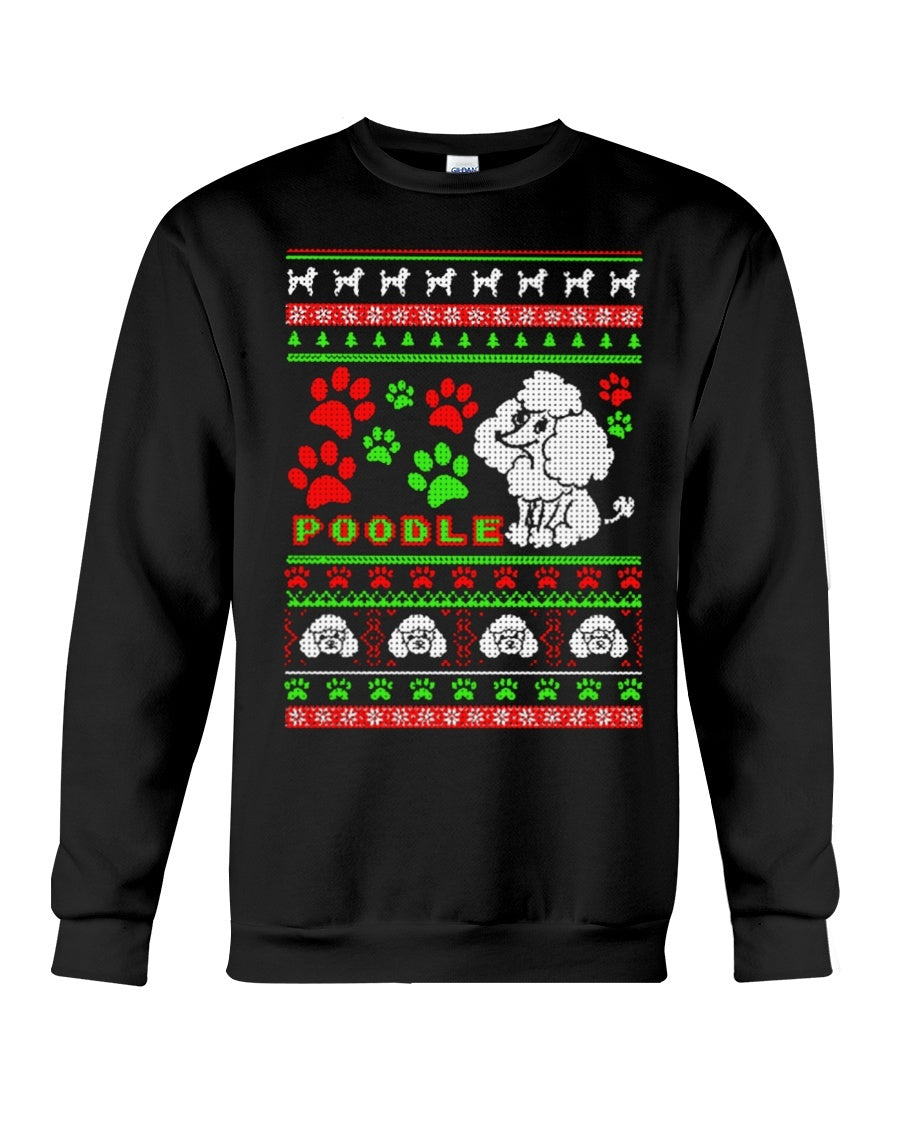 XMAS Poodle Crewneck Sweatshirt - Unisex - Sizes Small to 5XL Ugly Christmas Sweater