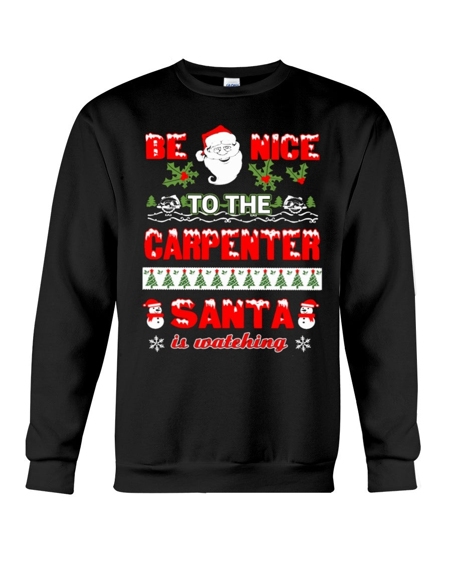 XMAS Santa Carpenter Crewneck Sweatshirt - Unisex - Sizes Small to 5XL Ugly Christmas Sweater