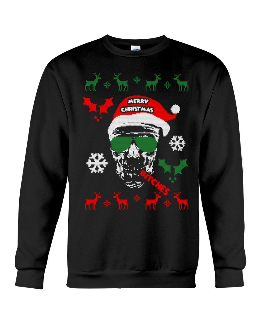 Smoking Skull Sweatshirt Best Gift Ideas - Unisex - Sizes Small to 5XL Ugly Christmas Sweater