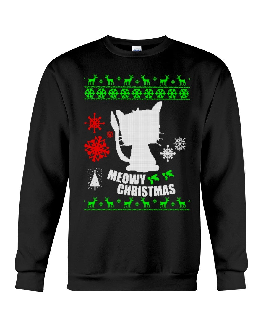 Meowy Cat Art Sweatshirt - Unisex - Sizes Small to 5XL Ugly Christmas Sweater
