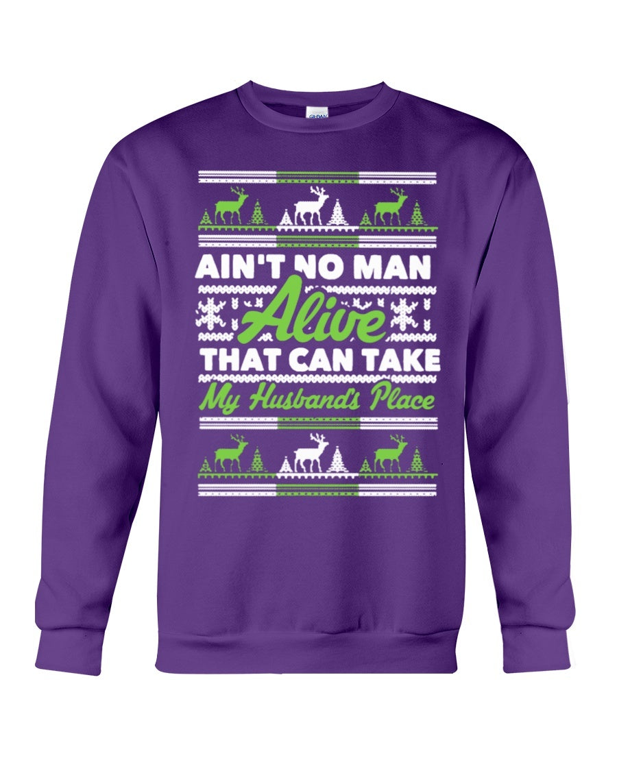 Husband Place Crewneck Sweatshirt - Unisex - Sizes Small to 5XL Ugly Christmas Sweater