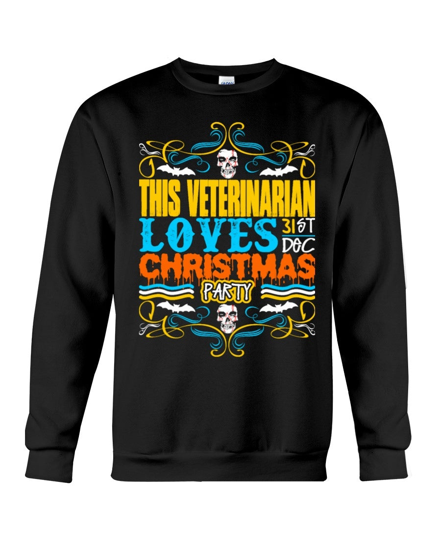 Veterinarian Loves Christmas Party Crewneck Sweatshirt - Unisex - Sizes Small to 5XL Ugly Christmas Sweater