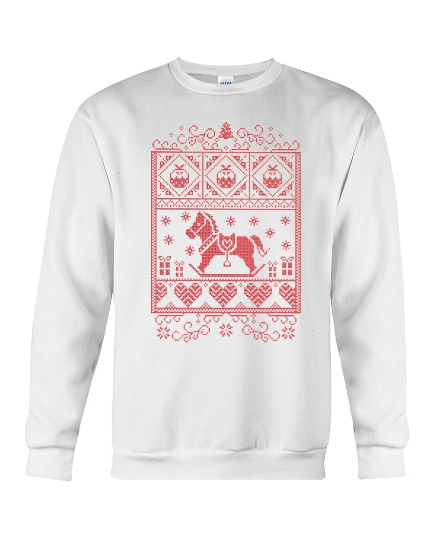 White Sweatshirt Horse Gift Ideas - Unisex - Sizes Small to 5XL Ugly Christmas Sweater
