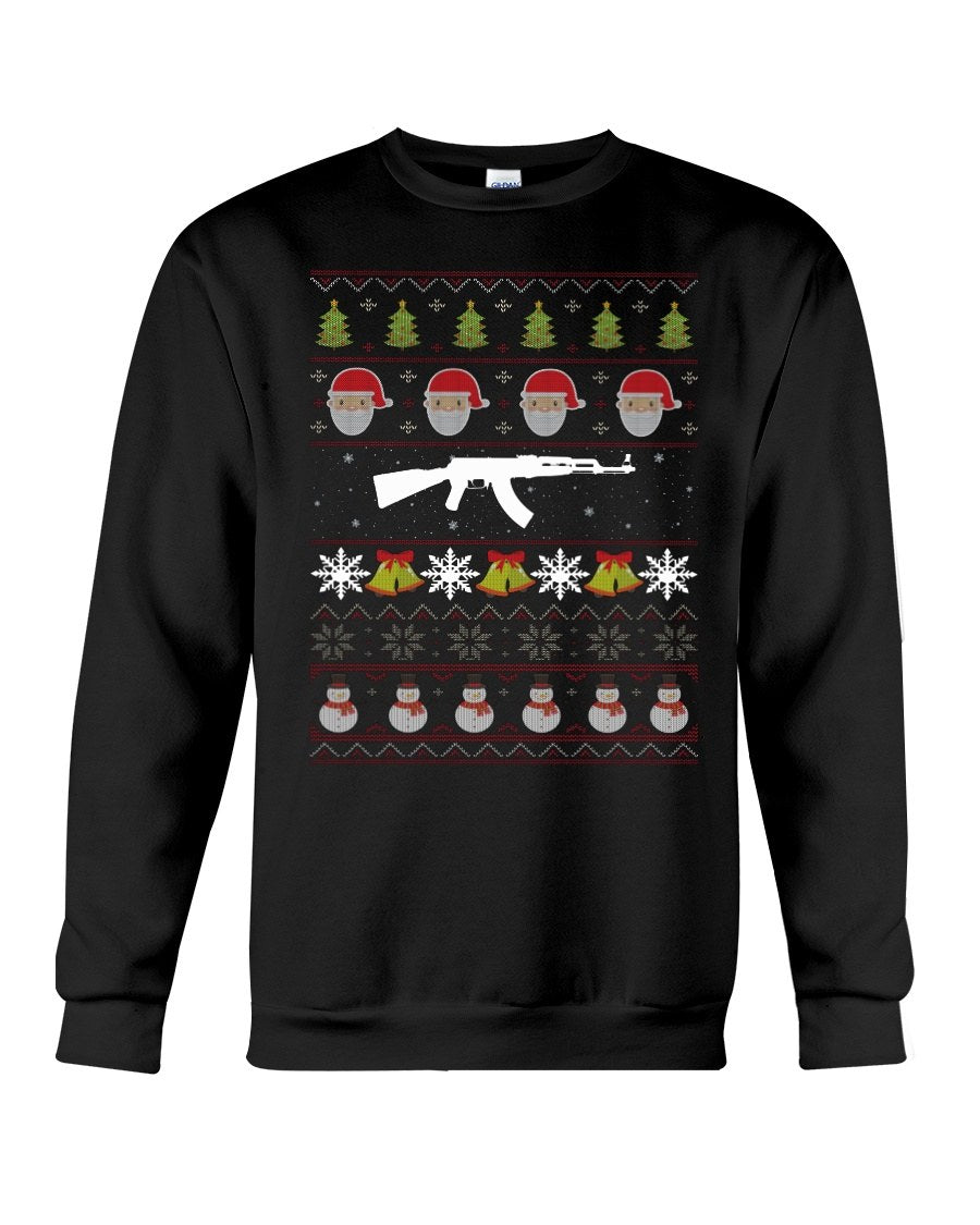XMAS AK47 Crewneck Sweatshirt - Unisex - Sizes Small to 5XL Ugly Christmas Sweater