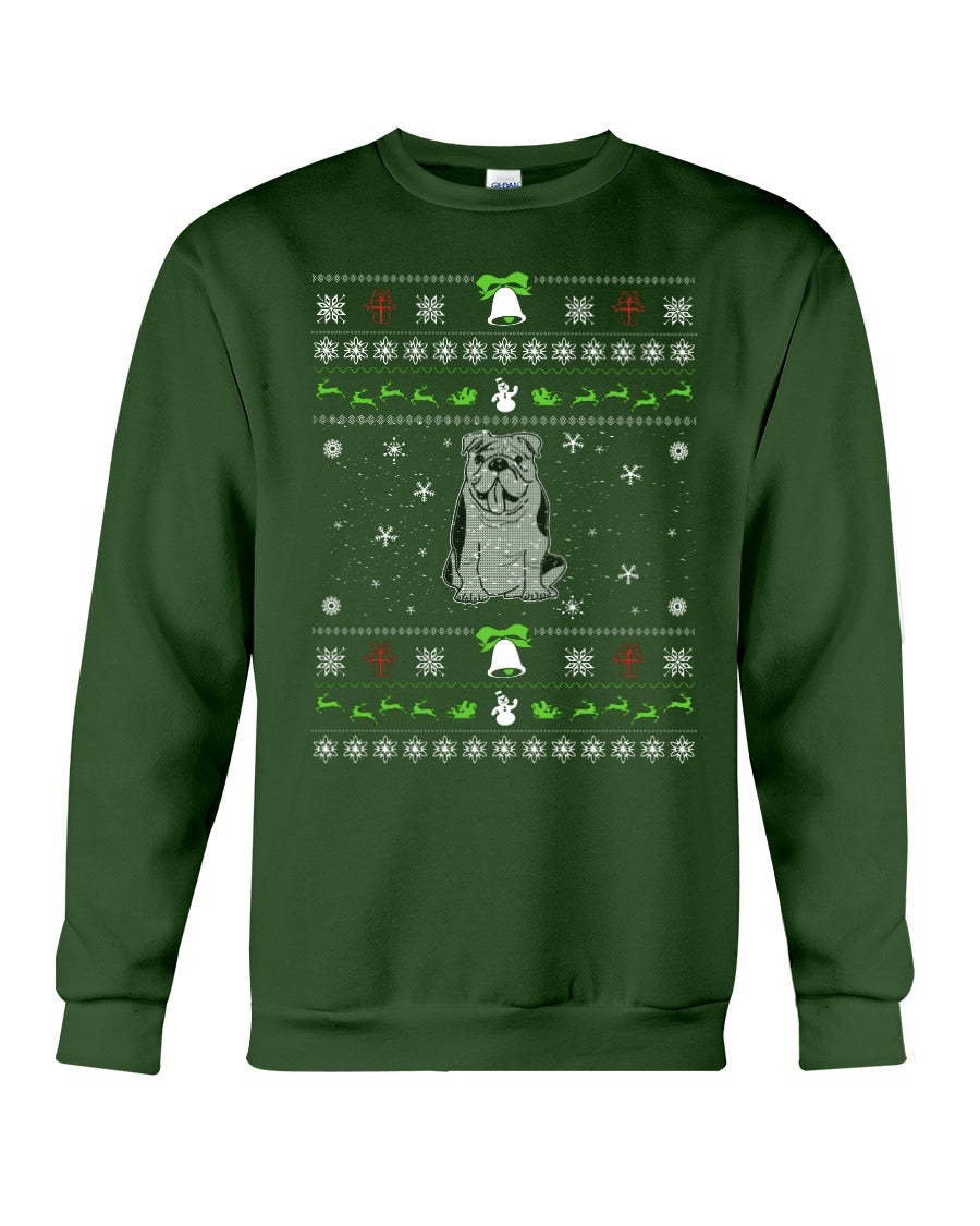 XMAS Bulldog Edition Crewneck Sweatshirt - Unisex - Sizes Small to 5XL Ugly Christmas Sweater