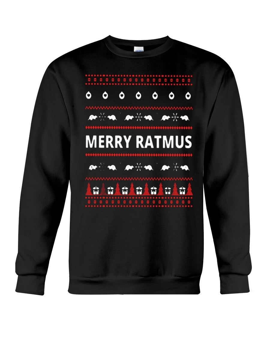 Merry Ratmus Sweatshirt - Unisex - Sizes Small to 5XL Ugly Christmas Sweater