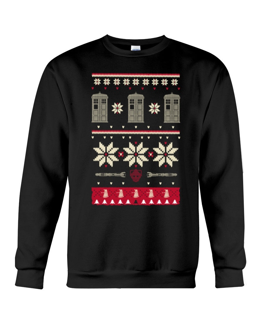Police Box Crewneck Sweatshirt - Unisex - Sizes Small to 5XL Ugly Christmas Sweater