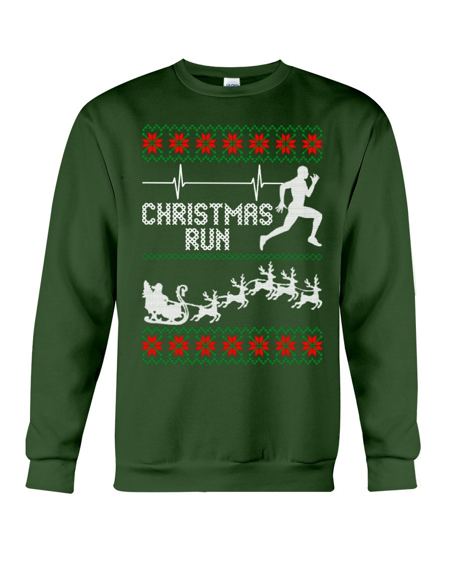 XMAS Run Sweatshirt- Unisex - Sizes Small to 5XL Ugly Christmas Sweater